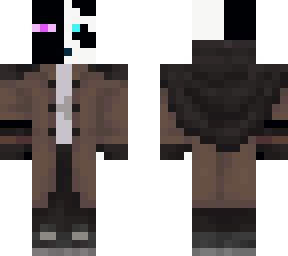 half panda half enderman with cloak