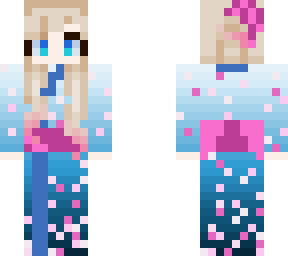 pink blue kimono
