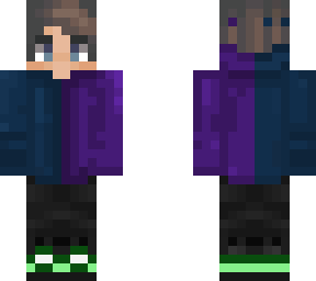 purple and blue with green shoes