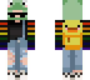 rainbow frog with sunglasses with duck backpack