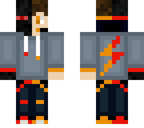 red and orange half enderman gamer