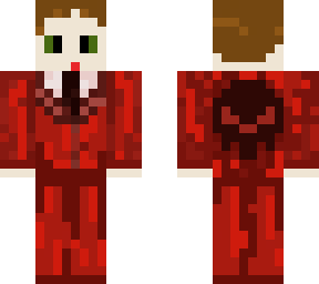 red skull suit green eyes curly brown hair