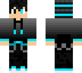 black, gray n' light blue mega gamer boi