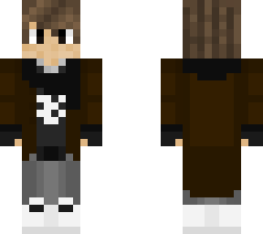 black playstation sweater with a brown jacket and a black scarf