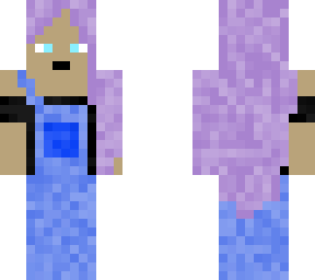 cute purple haird girl farm outfit