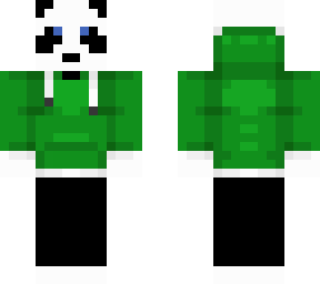 panda with green hoddie