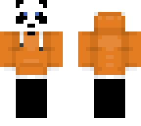 panda with orange hoddie