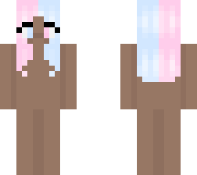 pastel split hair & dark skin base + elf ears