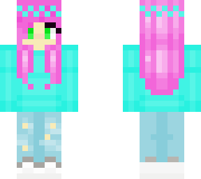 pink hair sweater girl
