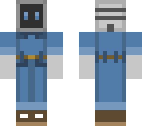 tv head blue jumpsuit