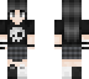black hair, skull top