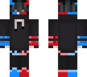 blue and red demon boy