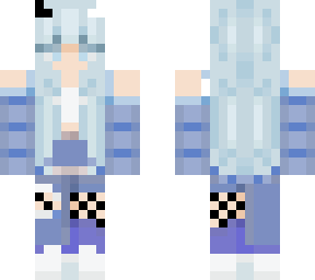 blue trans girl with horns | Minecraft Skin
