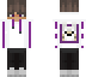 boy in purple hoodie with dog on back