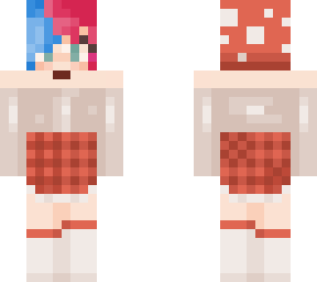 mushroom short haired girl two toned hair