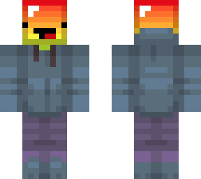 rainbow derp in hoodie with fully blue shoes