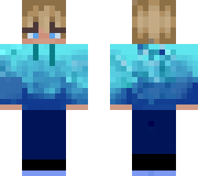 shook shane skin (aqua gradient hoodie with black js and blonde hair)