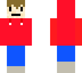 a boy with a red hoodie
