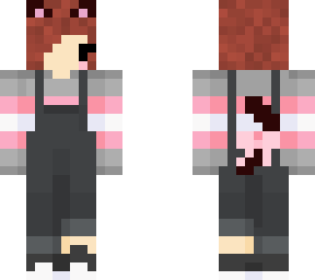 brown hair cat demigirl overalls edit