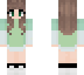 brown haired girl green shirt