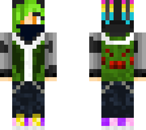 bunny/spider green hoodie with mask