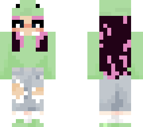 froggie black and pink hair