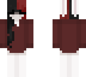 half red half black hair bunny girl