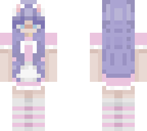 maid girl with purple hair