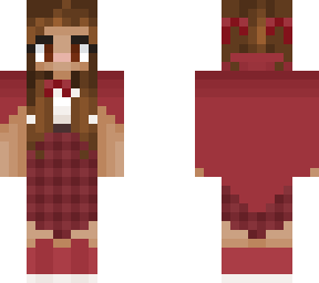 red - little red - plaid skirt