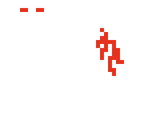 white and red-eyed entity