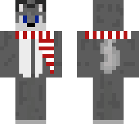 a wolf with red/white scarf (requested by mildredbelk)
