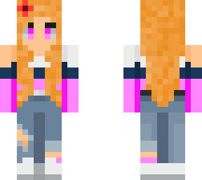 blonde - red hair purple (eyes) & pink dress and girl - created by eradicator475