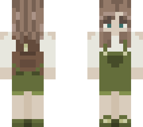 girl with green theme and backpack