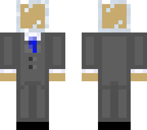 glass head, blue tie