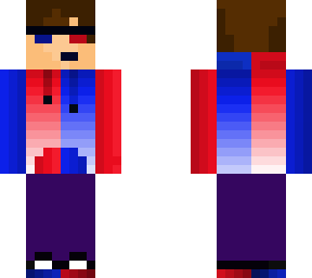 half blue half red