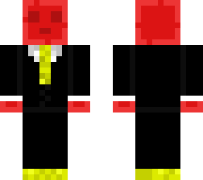 red slime wearing suit with yellow touches