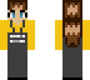 yellow shirt/gray overalls general