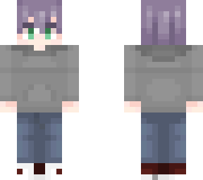 yuzaki nasa in gray hoodie