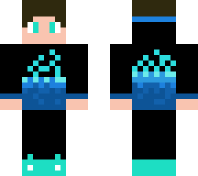 blue flame black jacket boy skin
