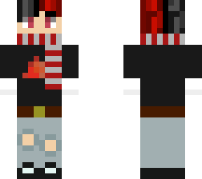 half black half red boy
