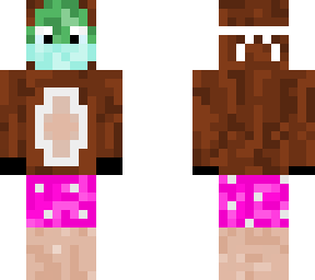 monke in pink under pants and mask (all outer layer)