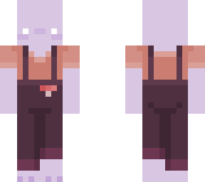 purple axolotl in mushroom overalls