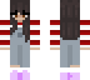 red and white striped shirt with overalls (re-upload)