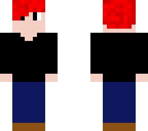 red hair black sweater