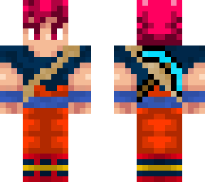 super saiyan god goku with pickaxe