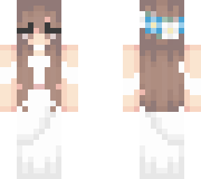 wedding dress w/ blue flower crown