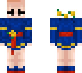bald girl wearing a dress