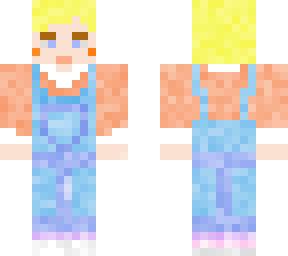blushing dungarees aesthetic person (pastel colours + blonde)