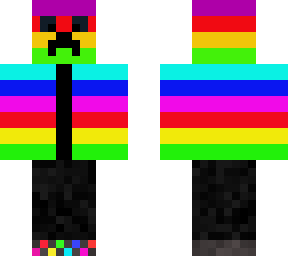 creeper with rainbow jacket