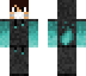 cyan flame guy with mask